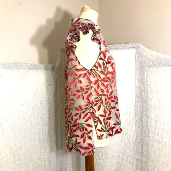 Alice & Olivia Malita Ruffle Silk Blouse Size Small - Picture 3 of 11